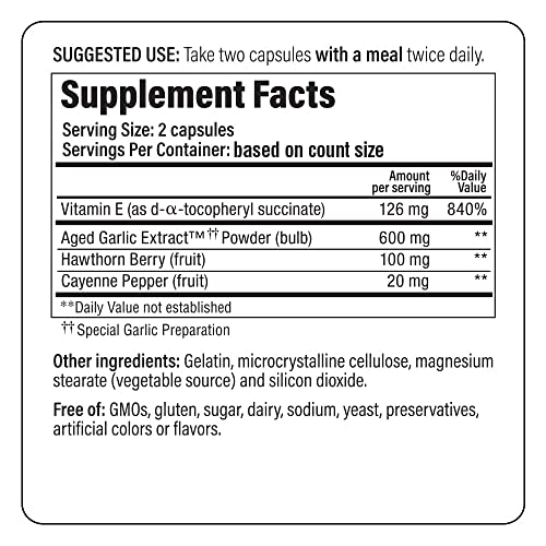 Aged Garlic Extract Fórmula 106, Saúde da Circulação, 300 Cápsulas (Embalagem Pode Variar) - Kyolic