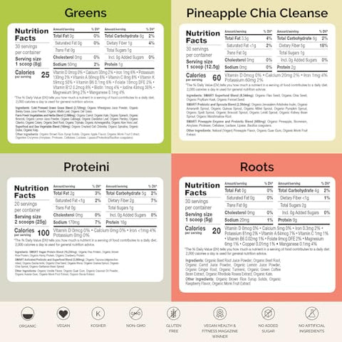 SMART Pressed - Smart Pressed Juice 1-Day Organic Juice Cleanse | Programa de Desintoxicação Saudável | Proteína Vegana de Baunilha, Suco Verde, Suco de Beterraba