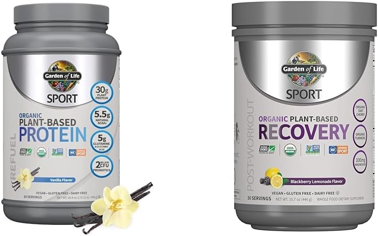 Proteína em Pó Vegana Orgânica para Esportes, Sabor Baunilha – 500g - Garden of Life