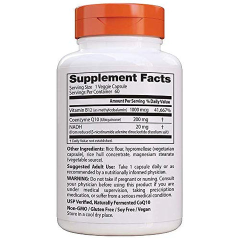 Doctor's BEST - Doctor’s Best CoQ10 Energia, NADH – 60 cápsulas, 100mg