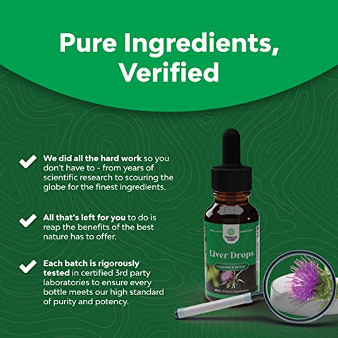 Natures Craft - Tintura de Cardo Mariano para Suporte Hepático – Mistura Líquida de Cardo Mariano com Raiz de Astragalus para Desintoxicação e Limpeza do Fígado