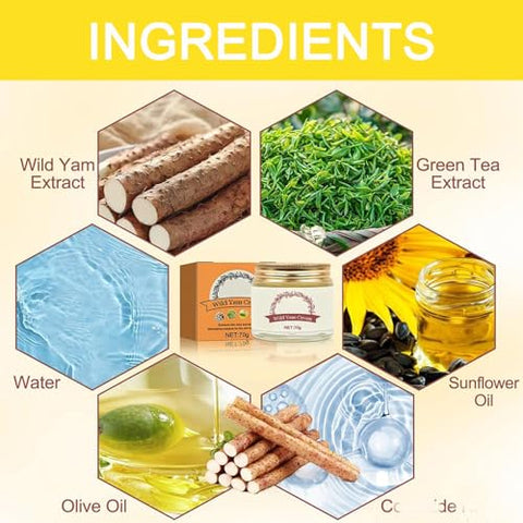 Hewleshen - Creme de Yam Selvagem Orgânico Barbara O’Neill para Equilíbrio Hormonal – 3 Unidades –  Enriquecido com Annas Wild Yam Cream – Para Todos os Tipos de Pele