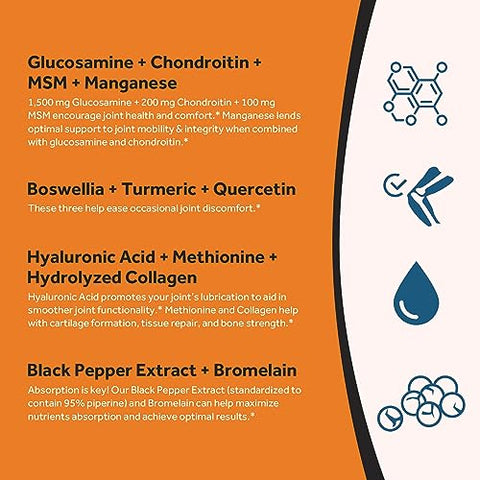 Doctor's Recipes - Receitas do Médico Glucosamina Condroitina MSM Cúrcuma Quercetina, Suplemento de Suporte Articular para Homens – 60 cápsulas