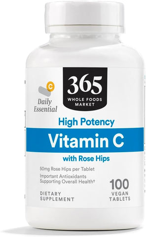 Vitamina C Alta Potência com Rosa Mosqueta, 100 Comprimidos - 365 by Whole Foods Market