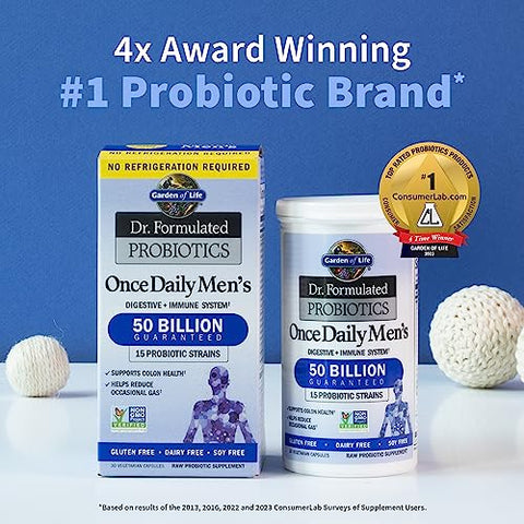 Colágeno Grass Fed Peptídeos 28 Porções Probióticos para Homens 50 Bilhões UFC 30 Cápsulas – Promoção - Garden of Life