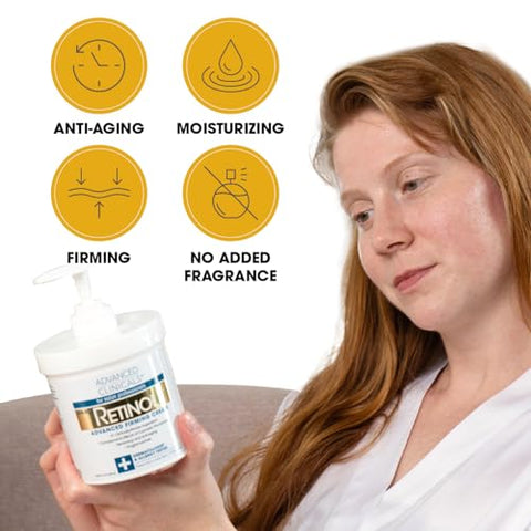 Creme Hidratante Facial com Retinol | Tratamento para Pele Enrugada | Loção Corporal Sem Fragrância que Combate a Aparência de Pele Enrugada e Rugas | 50g - Advanced Clinicals