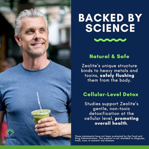Stay-Well Naturals - Total Detox: Desintoxicação Pesada de Metais Pesados para Adultos – Zeólita, Clorela, Cardo Mariano, Shilajit | Marca Total Detox