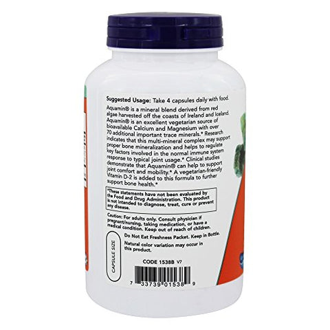 Cálcio Vegetariano de Algas Vermelhas – 180 Cápsulas Vegetarianas - NOW Foods