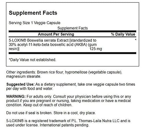 Extrato de Boswellia Serrata 125 mg 60 Cápsulas Vegetais 2 Pacotes - Swanson