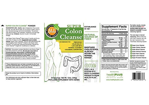 Super Colon Cleanse: Desintoxicação de 10 Dias – Mais de 1 Limpeza, 340g - Health Plus