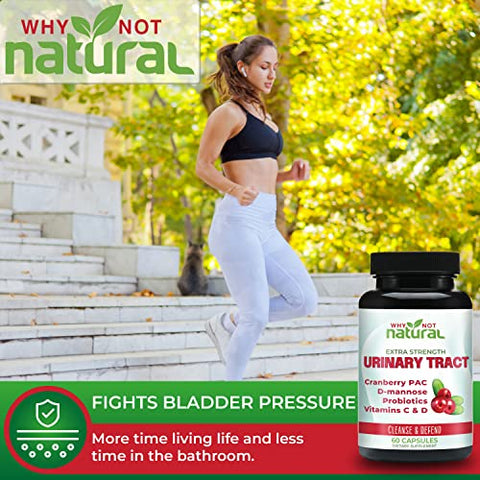 Pílulas UTI 5 em 1 com D-Manose, Extrato de PAC de Cranberry, Probióticos e Vitamina C | 100% Natural e Eficaz - Why Not Natural
