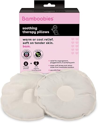 Almofadas de Amamentação Soothing para Mulheres, Natural, Aquecedor ou Compressa Fria para Amamentação, Fabricado nos EUA - Bamboobies