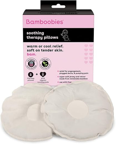 Almofadas de Amamentação Soothing para Mulheres, Natural, Aquecedor ou Compressa Fria para Amamentação, Fabricado nos EUA - Bamboobies