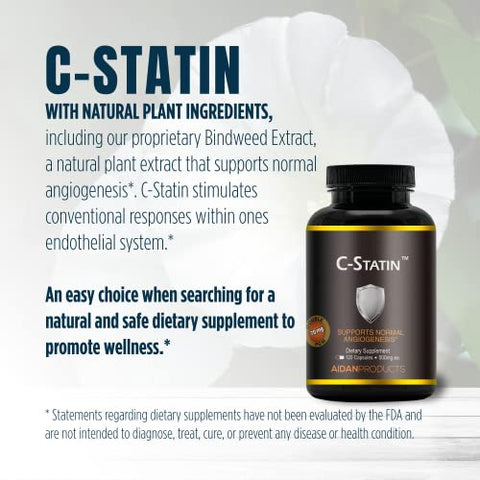 Aidan Products - C-Statin Support: Extrato Proprietário Clinicamente Estudado (120 Cápsulas) | Suporte para Angiogênese Normal