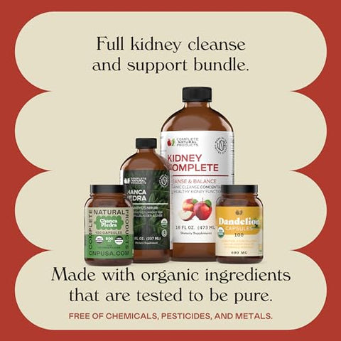 Complete Natural Products - Kit Completo para Rins – Limpeza Total dos Rins – Marca Kidney