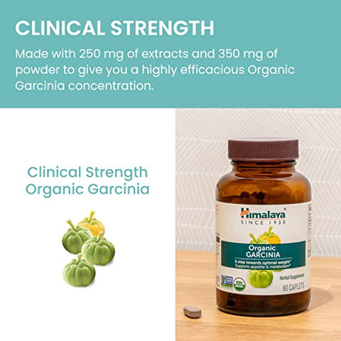 Garcinia Cambogia Orgânico, Controle de Apetite, Metabolismo Lipídico, Suporte de Peso, Orgânico USDA, Não-OGM, Vegano, 600 mg, 60 Cápsulas Vegetais à Base de Plantas, 2 Pacotes - Himalaya