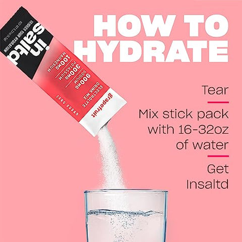 Pacotes de Pó de Eletrólitos Sem Açúcar com Alta Potência | Hidratação Eficiente | Bebidas de Eletrólitos Keto | Mistura para Bebida de Jejum Intermitente | 12 Pacotes - INSALTD