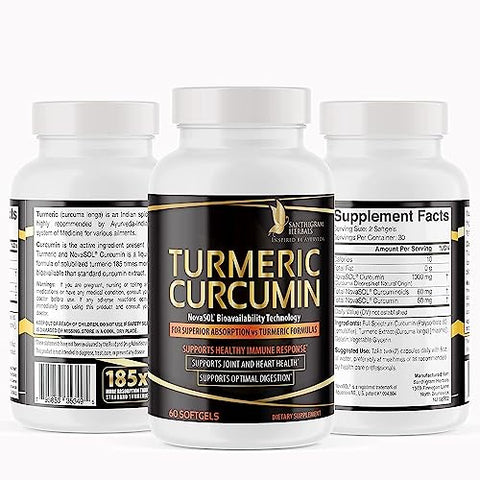 Santhigram Wellness Kerala Ayurveda - NovaSOL Supplements – Curcuma Premium 1000mg com Nanotecnologia Avançada, Alta Bioacessibilidade para Mobilidade Articular, Imunidade e Saúde Digestiva