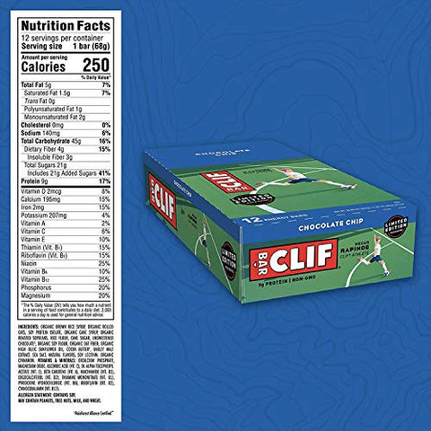 Clif Bar - Barras de Energia CLIF – Chocolate Chip – Feitas com Aveia Orgânica – Alimento à Base de Plantas – Vegetariano – Kosher (Barras de Proteína de 2,4 Ounces, 24 Unidades) Embalagem Pode Variar, 12 Unidades (Pack…)
