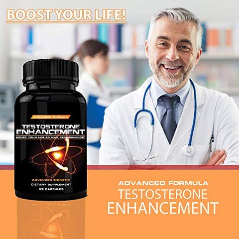 Advanced Bionetix - Suplemento de Testosterona para Aumento Masculino. #1 Recomendado por Homens Acima dos 40 Anos* Aumente o Desejo, Energia e Massa Muscular Magra. Elimine Gordura com Zinco, Tribulus, Tongkat Ali, Horny Goat