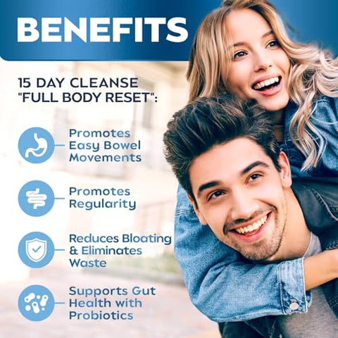 15 Day Cleanse: Detox Poderoso para Perda de Peso – 30 Sachês de Chá Detox – 450g - Rosabella