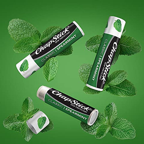 Classic Spearmint – Bálsamo Labial em Tubos, Cuidado Labial com Spearmint – 4,25g (Embalagem com 12 unidades) - ChapStick