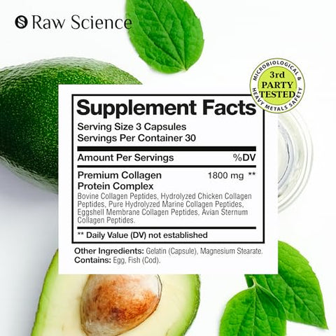 S RAW SCIENCE - Pílulas de Colágeno Multi – Suplemento de Colágeno para Mulheres – Marca em Destaque