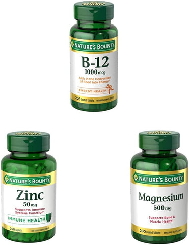 Nature's Bounty - Nature’s Bounty Vitamina B12, Magnésio – Benefícios para a Saúde e Energia | 60 cápsulas | Marca Nature’s Bounty
