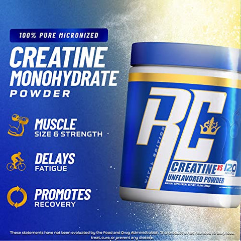 Creatine-XS: Pó de Creatina Monohidratada para Recuperação Pós-Treino, Construção Muscular e Força, Suporte Energético, Ganho de Massa, Sem Sabor, 120g - Ronnie Coleman Signature Series