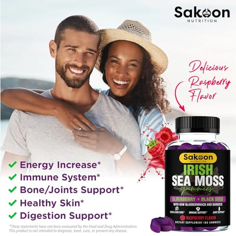 Sakoon nutrition - Sakoon Nutrition Gomas de Algas Marinhas Irlandesas com Sabugueiro – 60 gummies