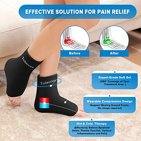 Tolaccea - Envoltório de Gelo Reutilizável para Tornozelo e Pé, Gel de Gelo para Lesões Quentes – Marca: Ankle Foot Wrap