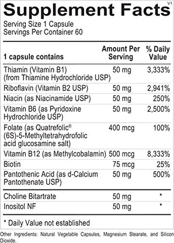 Ortho Molecular Products - Ortho Molecular – Complexo B Metilado – 60 Cápsulas | Suplemento Vitamínico  Ortho Molecular