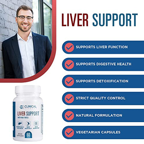 Suporte Hepático – Cardo Mariano Natural e Suplemento de Zinco – 3 Pacotes – Auxilia na Desintoxicação e Limpeza do Fígado – Promove a Função Hepática e Saúde Digestiva – Fabricado em - Clinical Effects