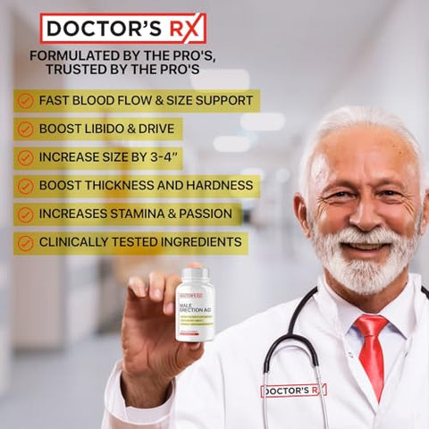EPN Supplements - Pílulas Doctor’s RX para Homens – Ação Rápida para Disfunção Erétil | Suporte #1 para Aumento Masculino | Fluxo Sanguíneo Extremo para Fortalecer