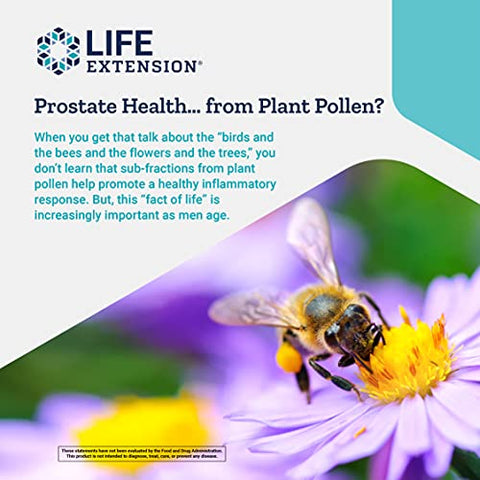 Triple Strength Prosta Pollen – Saúde da Próstata – 1 Diário – Sem Glúten – 30 Softgels - Life Extension