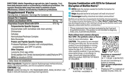 Interfase Plus – Combinação Enzimática para Desestruturar Matriz de Biofilme EDTA – Sistema Gastrointestinal, Flora Intestinal, Biofilme - Klaire Labs