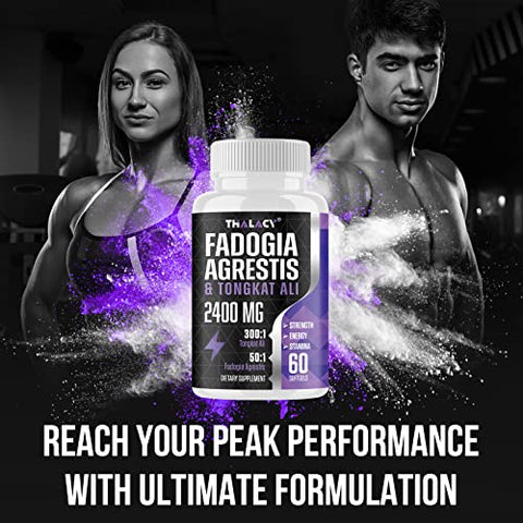 Thalacy - Fadogia Agrestis Tongkat Ali 2400mg – Fadogia Agrestis 1400mg | Suplemento em Cápsulas
