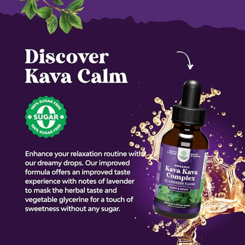 Natures Craft - Potent Liquid Kava Kava Drops – Extrato de Kava Concentrado com Camomila e Lavanda – Gotas Adaptogênicas Saborosas para Suporte ao Humor com Raiz de Kava – Vegano Não