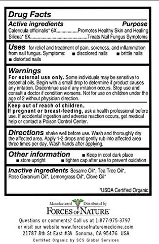 Tratamento para Fungos nas Unhas, 10 ml, Medicamento Homeopático Orgânico - Forces of Nature