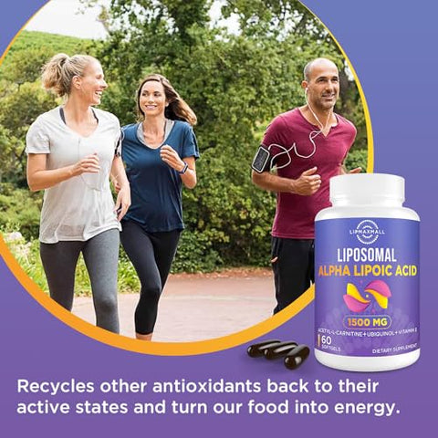 lipmaxmall - Liposomal Alpha Lipoic Acid 1500mg + Acetyl-L-Carnitine 900mg | Potente Antioxidante para Saúde