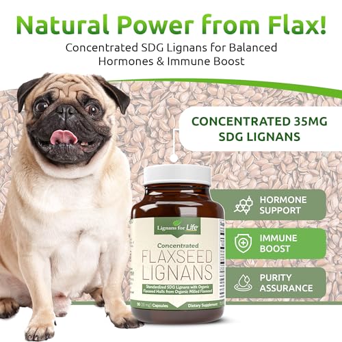 Lignans For Life - Lignanas de Linhaça para Cães SDG – Ômega 3, Alta Fibra e Antioxidantes para Pelagem Brilhante e Digestão Saudável