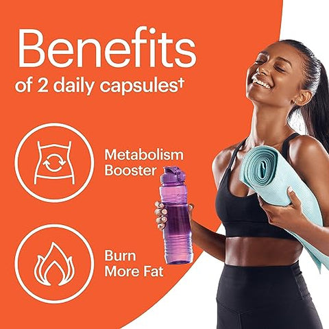 Termogênico Queimador de Gordura em Comprimidos, Acelerador de Metabolismo e Inibidor de Apetite Natural para Homens e Mulheres para Promoção de Perda de Peso - Wellthy