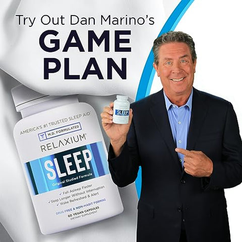Sleep Aid para Adultos, Suplemento de Melatonina para Apoiar um Sono Mais Longo, Não Viciante, Magnésio, Ashwagandha, 60 Cápsulas, Fornecimento de 30 Dias - Relaxium