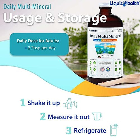 Suplemento Líquido Diário de Minerais com Ácido Fúlvico, Aquamin de Traços Marinhos Iônicos à Base de Plantas – Suporte Imunológico, Energia, Saúde Intestinal, Desintoxicação – Vegetariano, 500ml - LIQUIDHEALTH