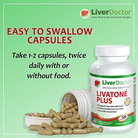 Livatone - Cápsulas de Desintoxicação do Fígado Plus Liver Cleanse com Cardo de Leite e Antioxidantes (240 Unidades)