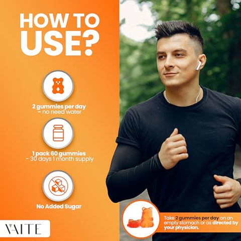 VAITE - L Arginine 1000mg Gomas de Beterraba – Dupla Potência, Estímulo Energético, Suporte à Circulação e Resistência, Suplemento Orgânico de Beterraba Mastigável para Homens e Mulheres, Vegano