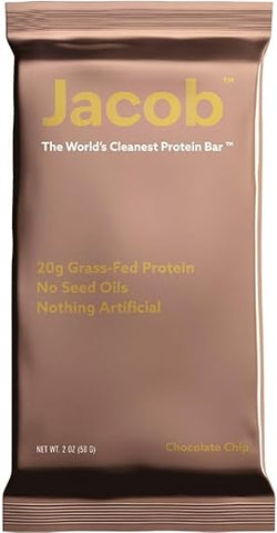 Bar, Barras de Proteína, Chocolate (9 Barras no Total) – 20g de Proteína de Pasto, Sem Óleos de Sementes, Sem Ingredientes Artificiais - Jacob