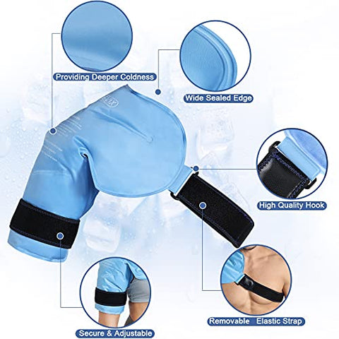 Bolsa de Gelo para Ombro com Terapia Fria para Alívio da Dor no Manguito Rotador - REVIX