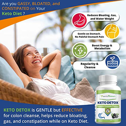 Keto Limpador de Cólon – Fórmula Natural para Limpeza Intestinal – 100% Eficaz – Emagreça com Saúde – 60 Cápsulas - Power By Naturals