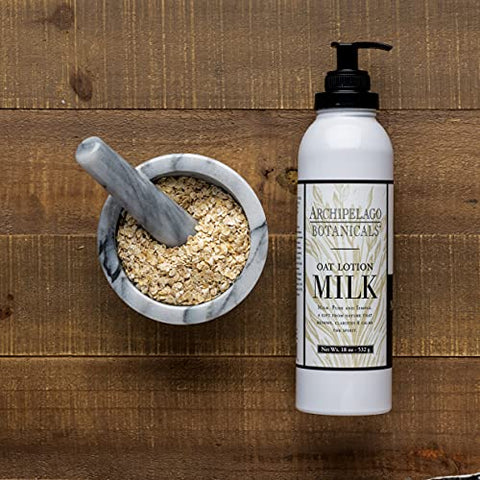 Loção Corporal Archipelago Botanicals Oat Milk – Hidratante Diário Nutritivo e Calmante para Pele Seca – Livre de Parabenos, Ftalatos e GMOs (532 ml)